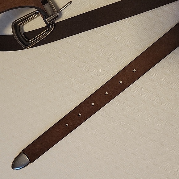 Lucky Brand Brown Leather Boho Belt with Two Tone Buckle - Picture 5 of 11